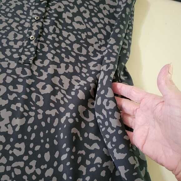 Loft Leopard Print Long Sleeve Shirt Dress - Picture 10 of 16